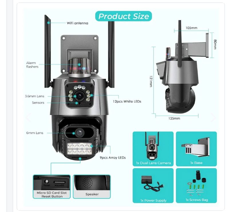 CAMARA DE SEGURIDAD EXTERIOR WIFI